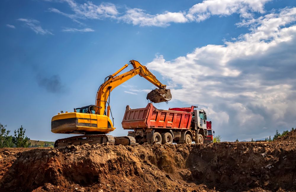 Excavation in rocky and hard soil strata down to foundation formation level